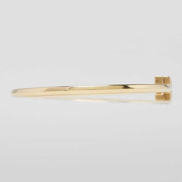 Tiffany & Co. 18k Yellow Gold and Diamond T1 Narrow Hinged Bracelet Size S - Picture 4 of 5
